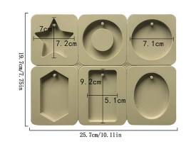 Molde silicona tags 6 figuras diferentes